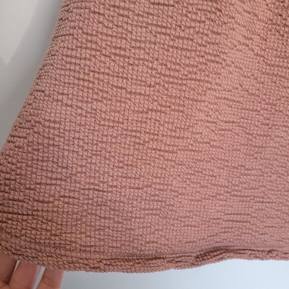 Torrid Dusty Pink Textured Smocked Off Shoulder Babydoll Top CrissCross Surplice - Picture 8 of 13